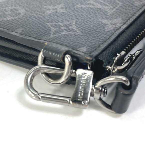 Authentic LOUIS VUITTON M80994 Monogram Eclipse Zippy Dragonnes Trunk print Long - Picture 4 of 16